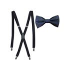 Jf J. Ferrar Tonal Grid Bow Tie And Suspender Set