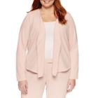 Worthington Long Sleeve Crepe Blazer - Plus