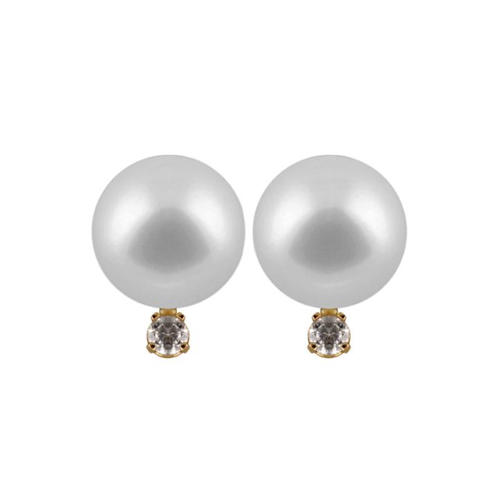 Diamond Accent Pearl 14k Gold Stud Earrings