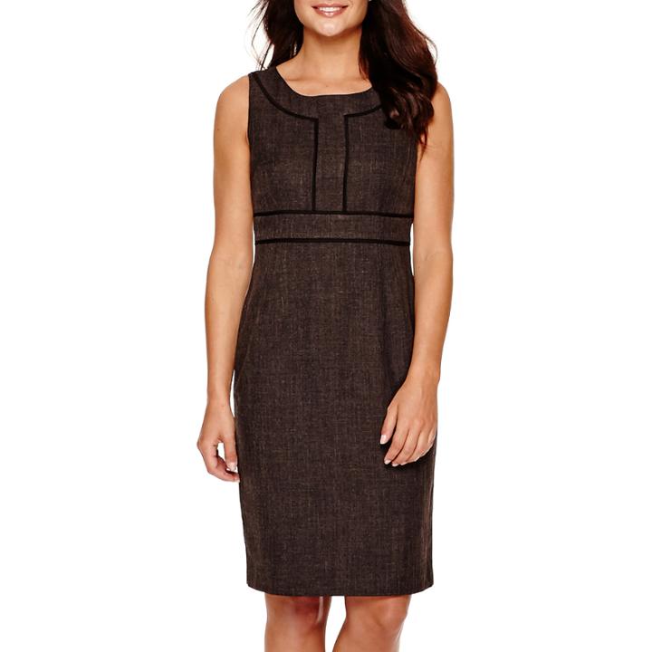 Black Label By Evan-picone Sleeveless Contrast Sheath Dress