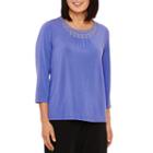 Alfred Dunner 3/4 Sleeve Solid Top