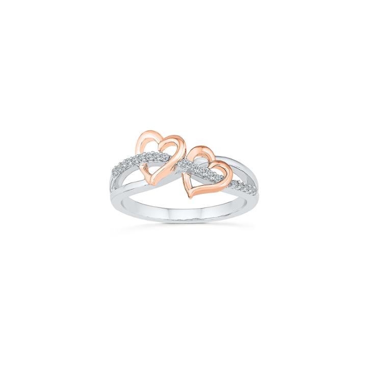 Womens 1/8 Ct. T.w. Genuine White Diamond Gold Over Silver Cocktail Ring