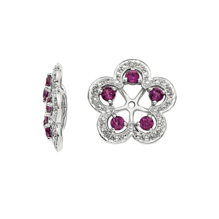 Genuine Purple Rhodolite Garnet And Diamond Accent Earring Jackets