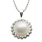 Cultured Freshwater Pearl Sterling Silver Drop Pendant Necklace