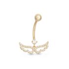 10k Yellow Gold Cubic Zirconia Angel Wings Belly Ring