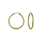 14k Yellow Gold Rope Textured Hoop Earrings
