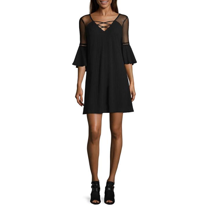Libby Edelman Bell Sleeve Cross Front Dress