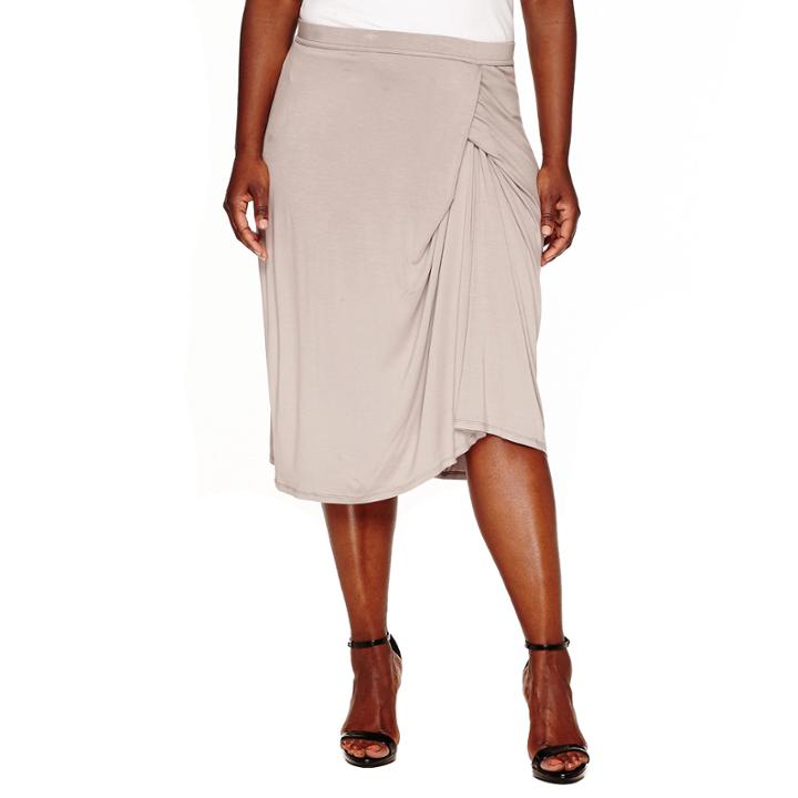 Worthington Knit Draped Pencil Skirt - Plus