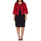 Studio 1 3/4-sleeve Piped Structured Jacket Dress - Plus