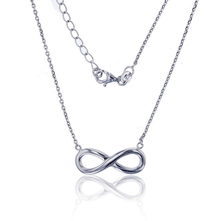 Womens Sterling Silver Infinity Pendant Necklace