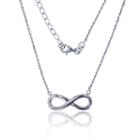 Womens Sterling Silver Infinity Pendant Necklace