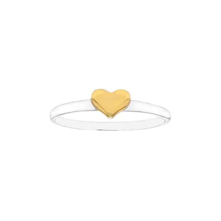 Itsy Bitsy Womens Sterling Silver Silver Yellow Gold Flash Heart Ring
