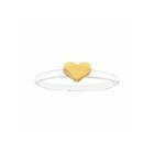 Itsy Bitsy Womens Sterling Silver Silver Yellow Gold Flash Heart Ring