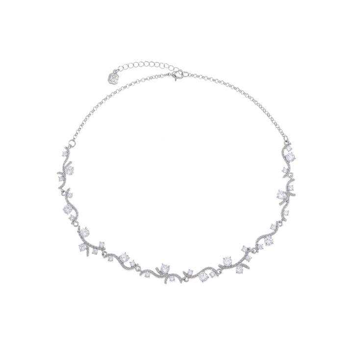Monet Jewelry Womens Clear Cubic Zirconia Collar Necklace