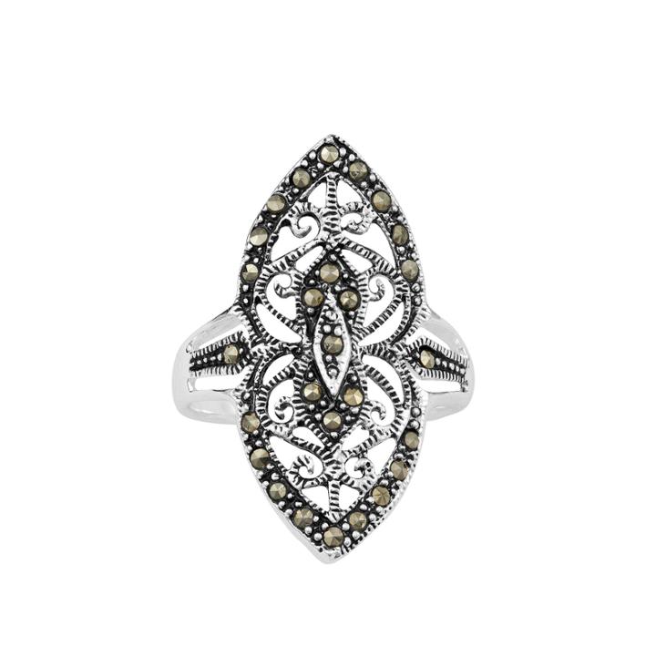 Sparkle Allure Gray Marcasite Stackable Ring
