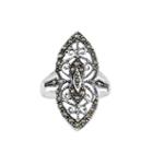 Sparkle Allure Gray Marcasite Stackable Ring