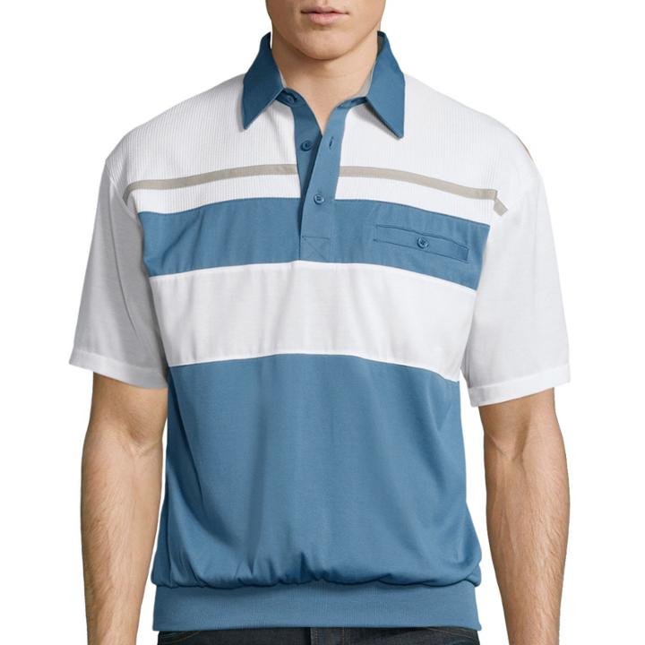 Palmland Multi-stripe Banded-hem Polo