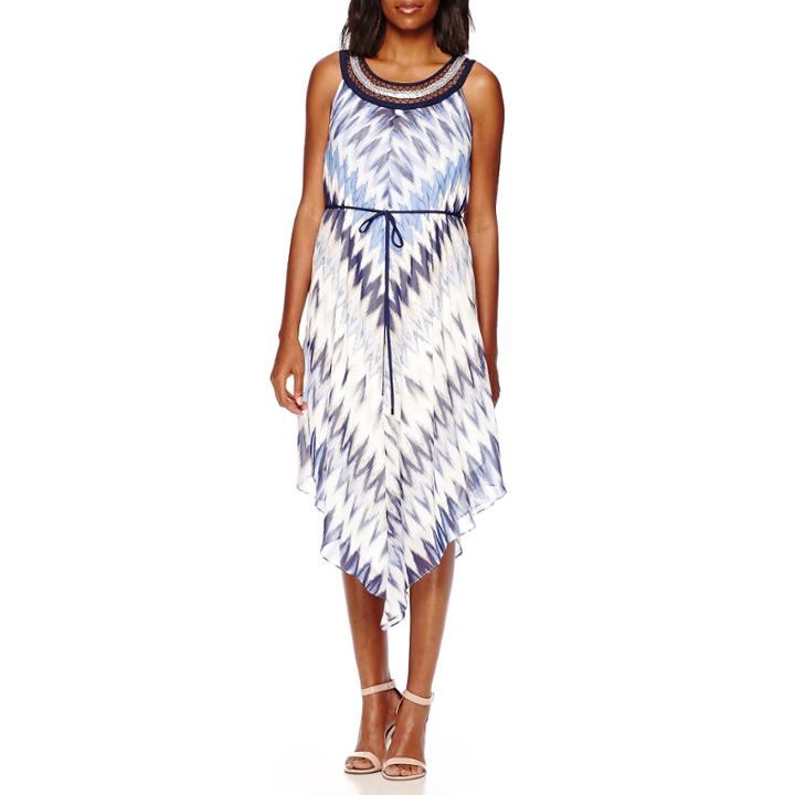 Studio 1 Sleeveless Necklace Trim Alterative-hem Maxi Dress