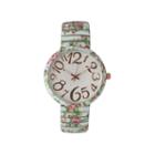 Olivia Pratt Womens Dainty White Pink Green Floral Expansion Band Watch 25975dainty White Pink Green