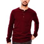 St. John's Bay Long-sleeve Solid Sueded Henley