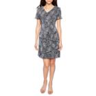 Connected Apparel Short Sleeve Tiered Sheath Dress