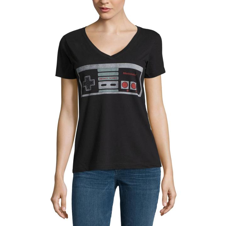 Short Sleeve V Neck Graphic T-shirt