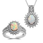 2-pc. Lab-created Opal & Lab-created White Sapphire Sterling Silver Jewelry Set