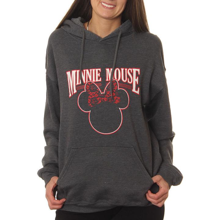 Minnie Mouse Juniors' Classic Ears Outline Pullover Graphic Hoodie