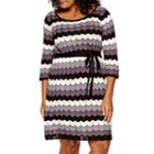 Danny & Nicole 3/4-sleeve Belted Sweater Dress - Plus