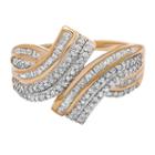 Womens 1/2 Ct. T.w. Genuine Diamond White Bypass Ring