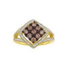 3/4 Ct. T.w. White And Champagne Diamond Frame Ring