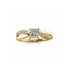 Womens 1/6 Ct. T.w. Genuine Round Diamond 10k Gold Engagement Ring