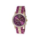 Tko Orlogi Womens Crystal-accent Purple Dial Multifunction-look Bracelet Watch