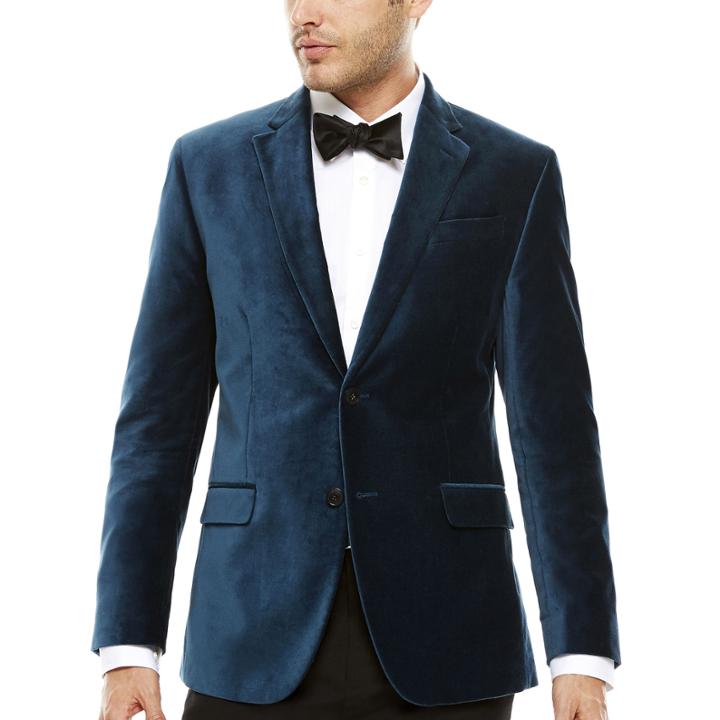 Jf J. Ferrar Long-sleeve Velvet Sport Coat - Slim Fit