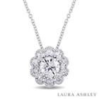 Laura Ashley Womens 3/4 Ct. T.w. Genuine White Diamond 10k Gold Pendant Necklace