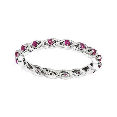 Personally Stackable Lab-created Ruby Twisted Eternity Ring