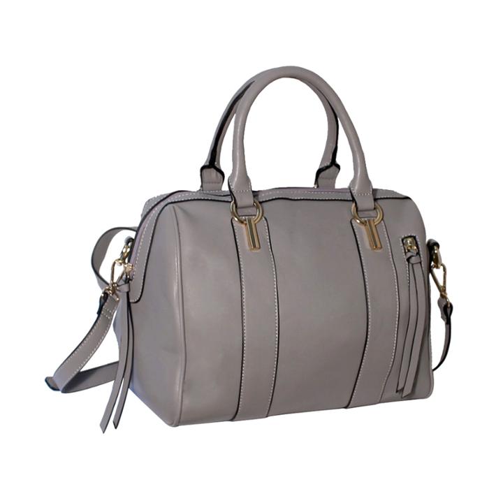 Dot Dash Double Handle Front Zip Pocket Satchel