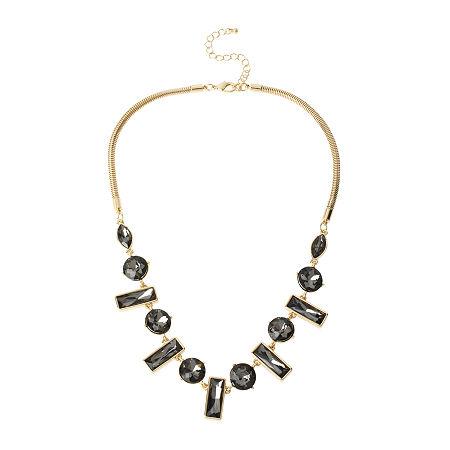 Worthington Black Stone Gold-tone Collar Necklace