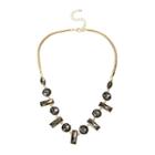 Worthington Black Stone Gold-tone Collar Necklace