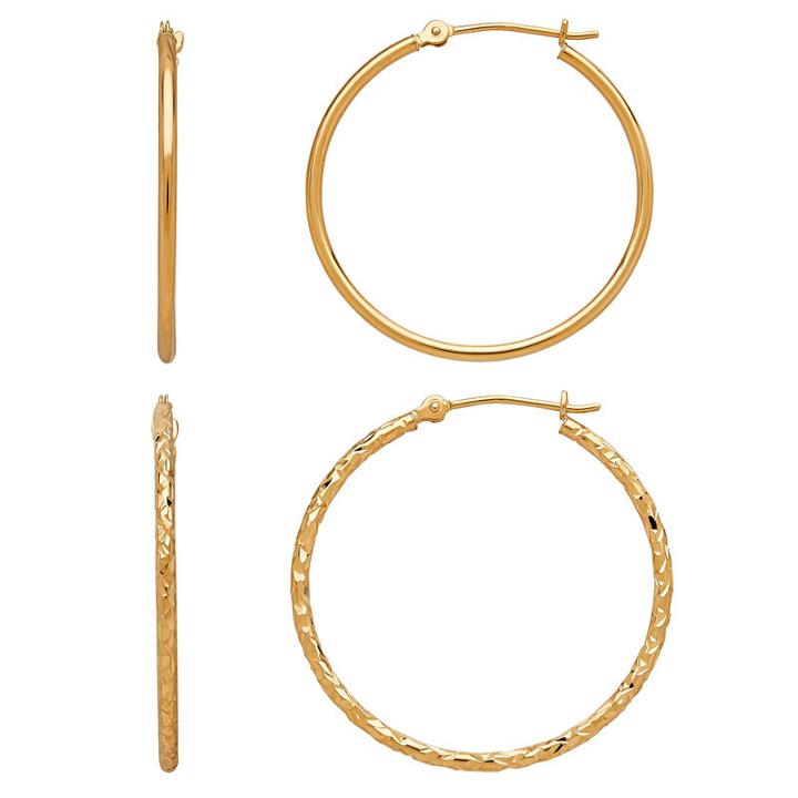 Limited Quantities! 2-pack 10k Gold Earring Sets