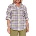 Alfred Dunner Cyprus Plaid Roll-sleeve Button-front Shirt - Plus