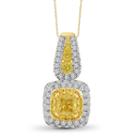 Womens 1 Ct. T.w. Yellow Diamond Pendant Necklace