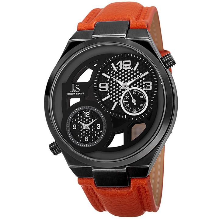 Joshua & Sons Mens Orange Strap Watch-j-83tn