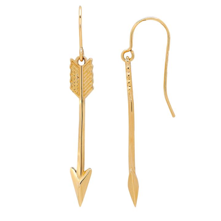 Limited Quantities! 10k Gold Arrow Drop Earrings