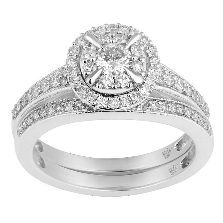 Hallmark Bridal Womens 3/4 Ct. T.w. White Diamond 10k Gold Bridal Set