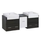 59.5-in. W Wall Mount White-dawn Grey Vanity Set For 3h4-in. Drilling Black Galaxy Top