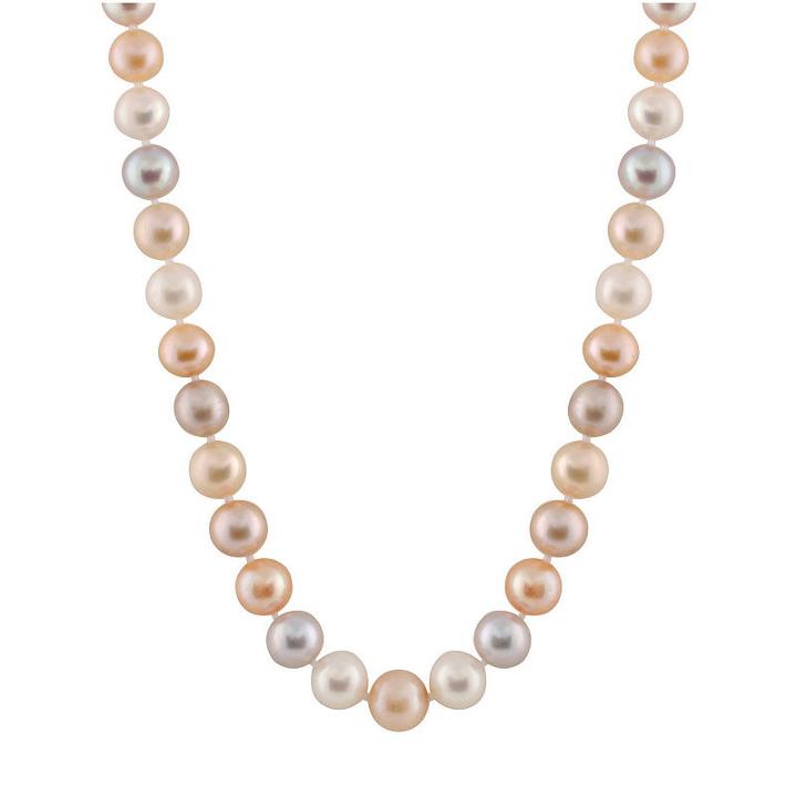 Splendid Pearls Womens 8mm Multi Color Cultured Freshwater Pearls 14k Gold Strand Necklace