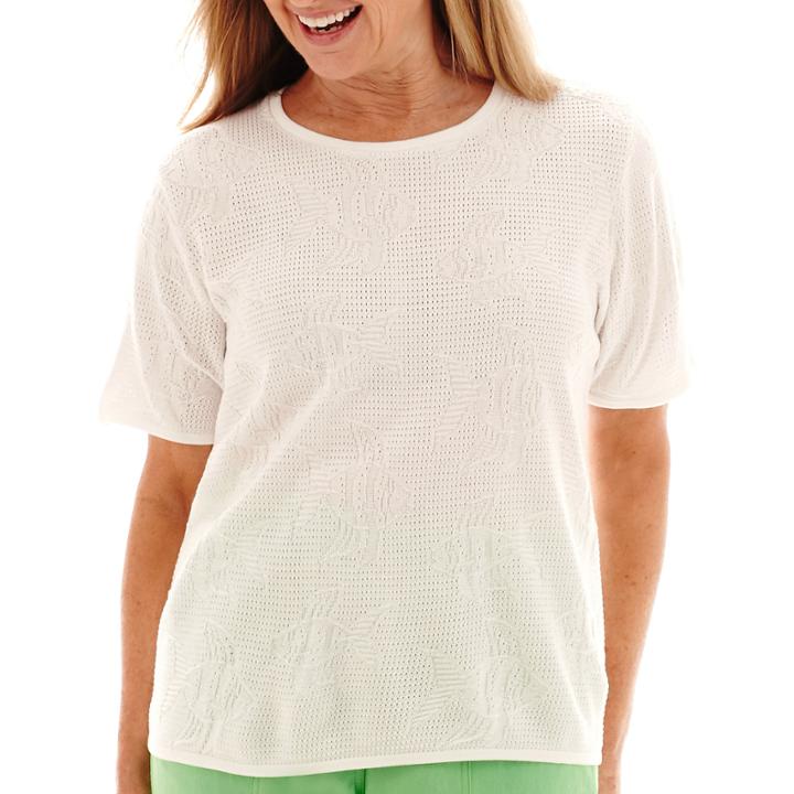 Alfred Dunner Ocean Drive Short-sleeve Sweater Shell