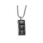 Edward Mirell Black Ti&trade; Mens Black Spinel Stainless Steel Titanium Pendant Necklace