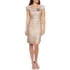 London Times Shutter Pleat Sheath Dress